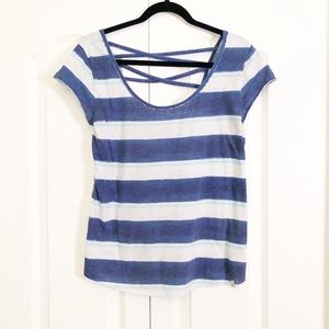 Gilly Hicks Sport Blue White Striped Shirt